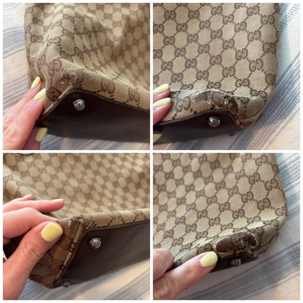Gucci Tan and Brown GG Monogram Tote - Picture 8 of 9